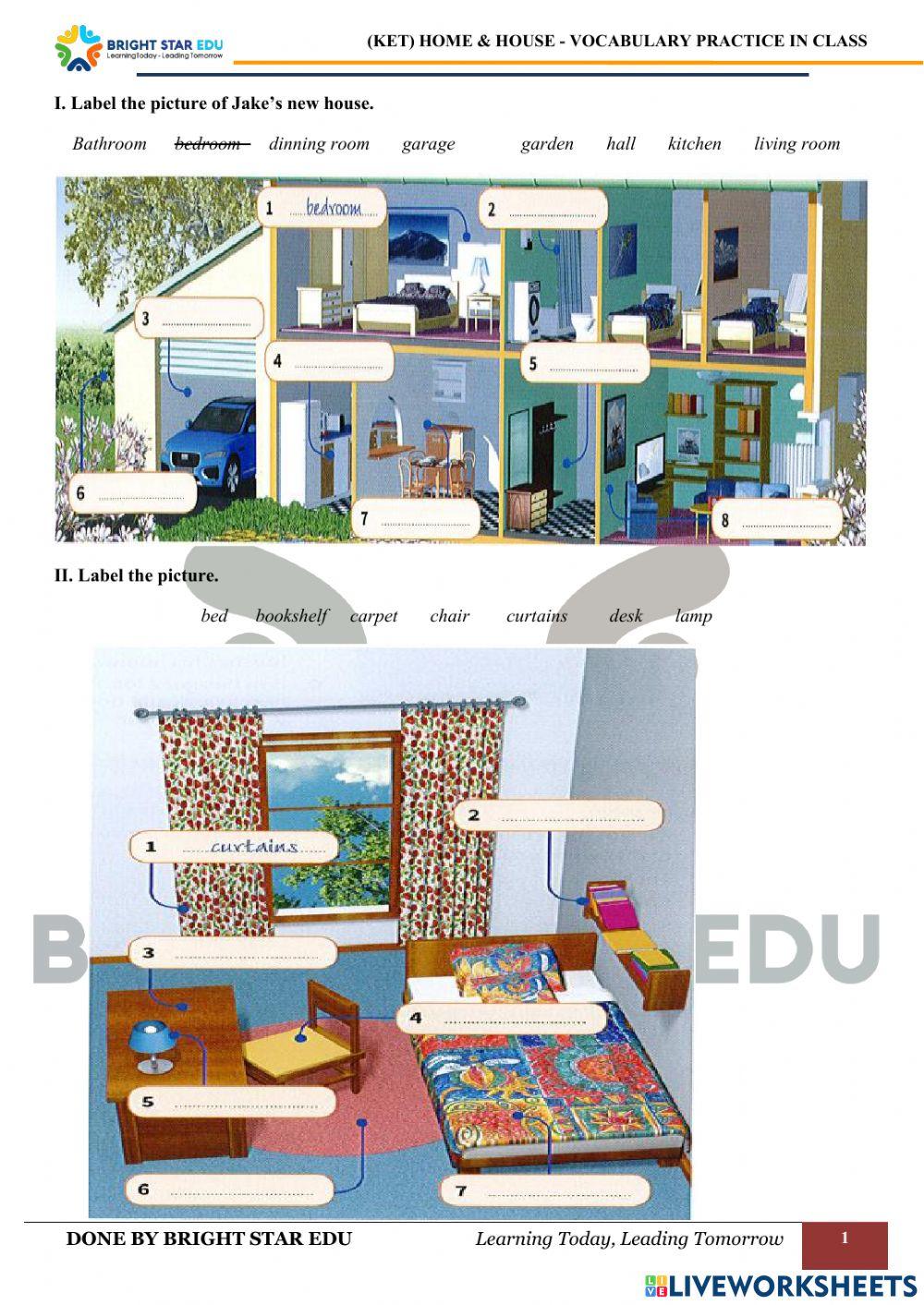 (KET) Home & House - Vocabulary practice in class