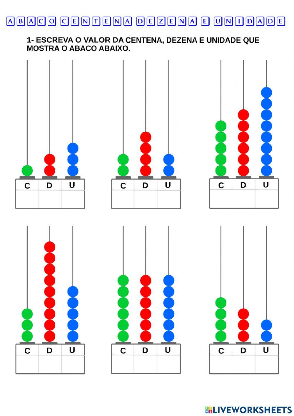 Centena dezena e unidade