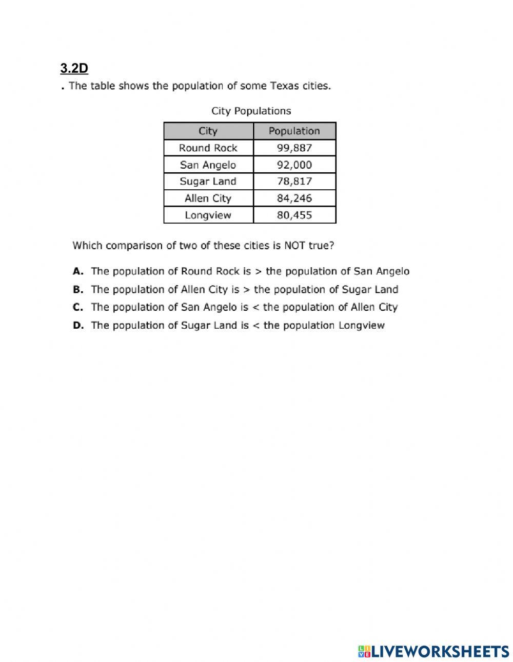 3.2 Comparing and ordering Numbers