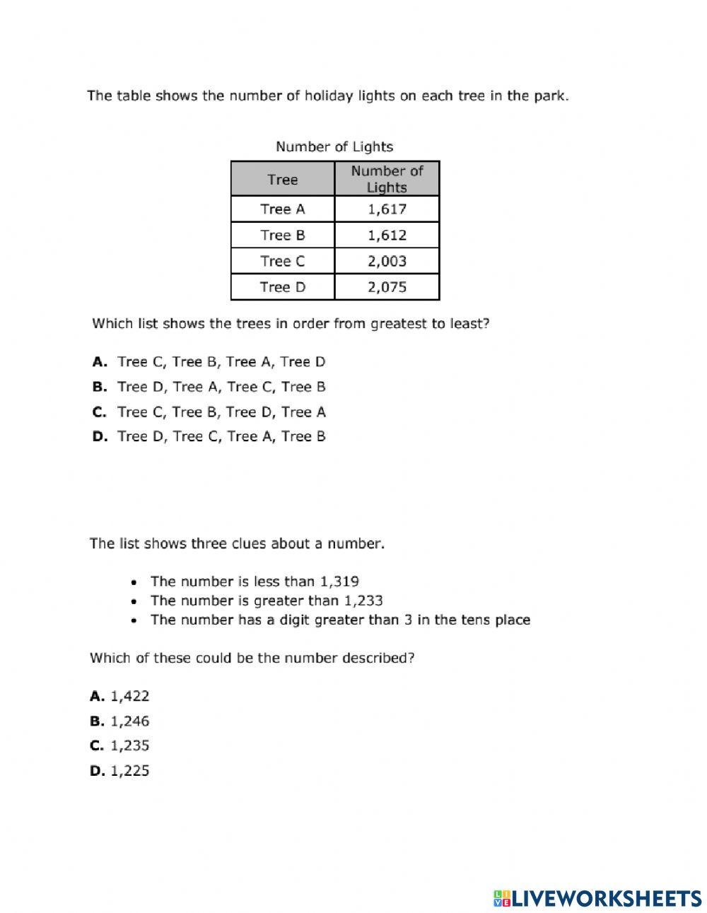 3.2 Comparing and ordering Numbers