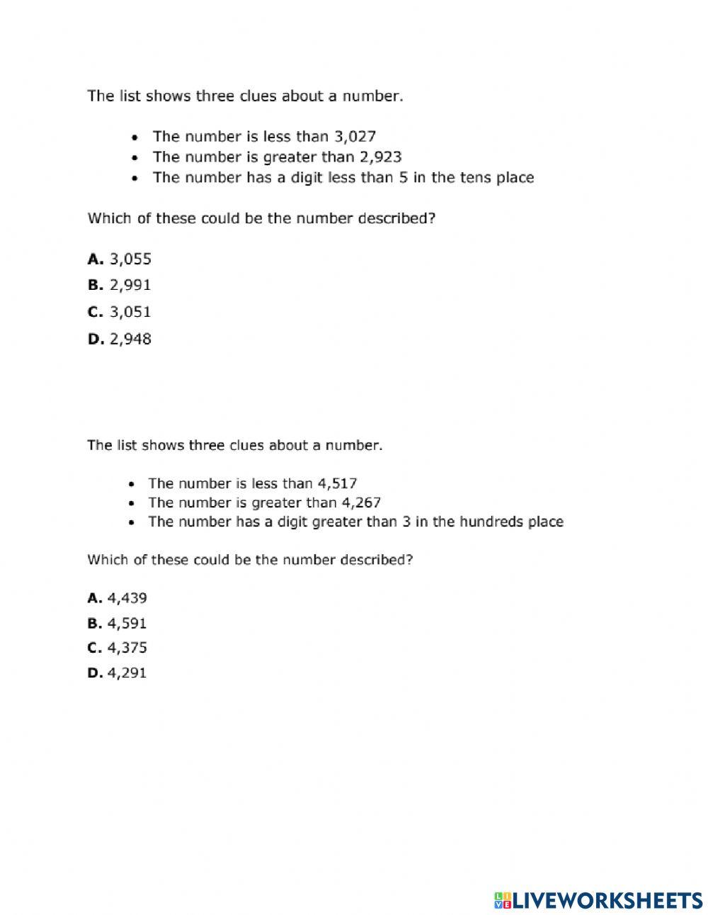 3.2 Comparing and ordering Numbers