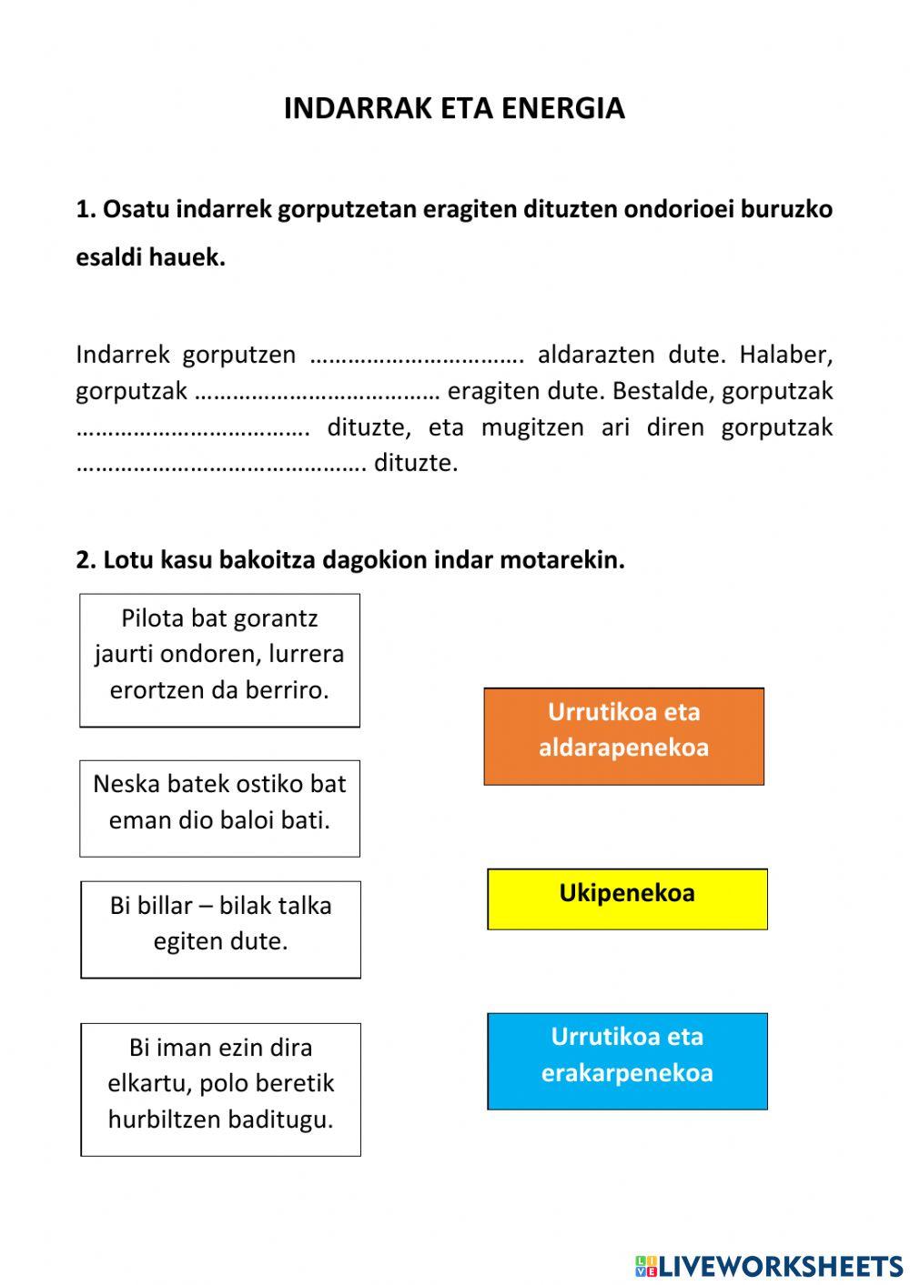 Indarrak eta energia
