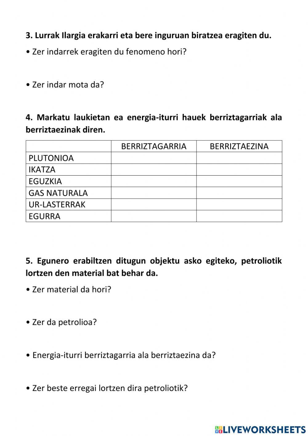 Indarrak eta energia