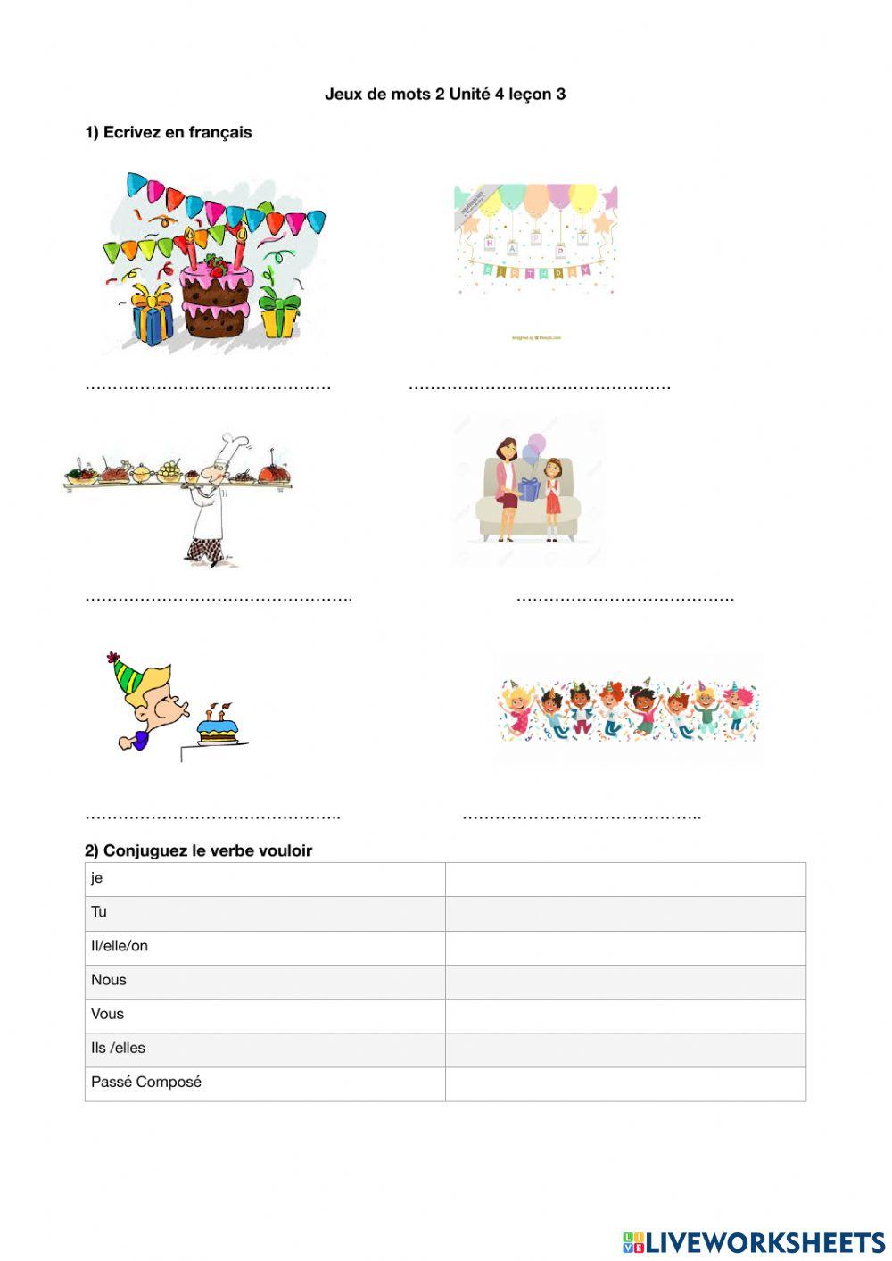 Jeux de mots 3 unité 4 leçon 3