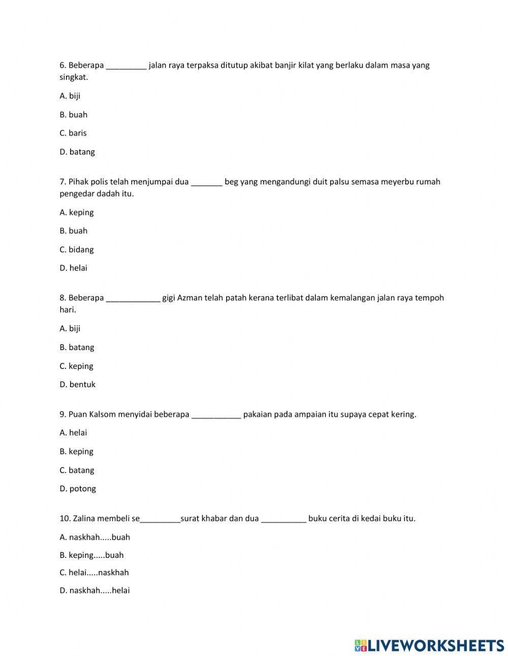 Ujian Topikal Bahasa Melayu Tahun 11