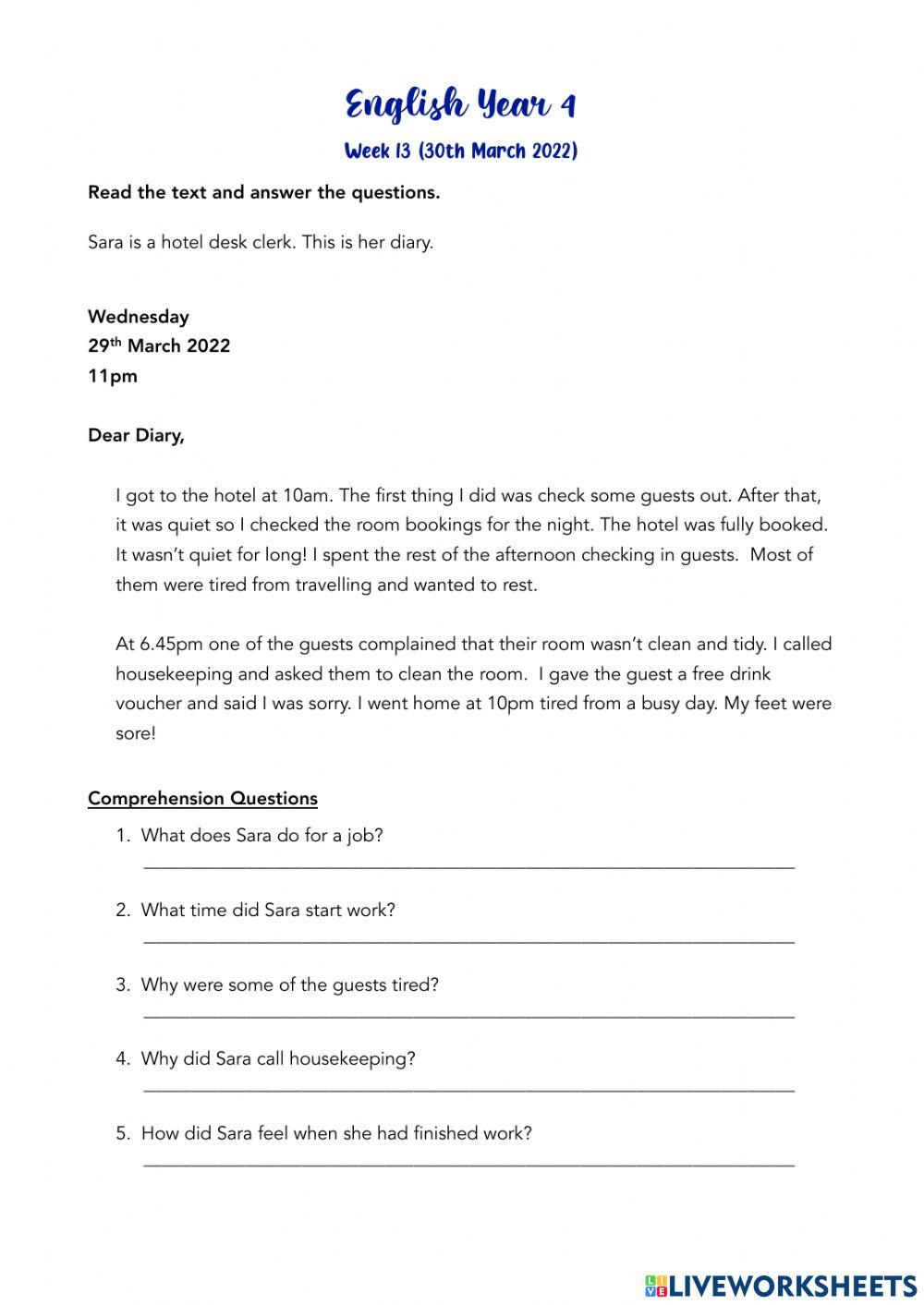 Reading Comprehension