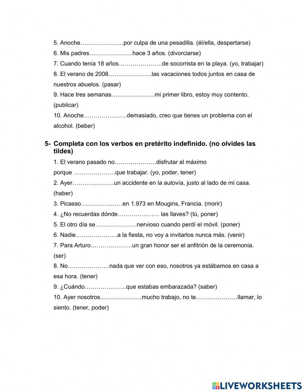 Conjugación de los verbos regulares e irregulares