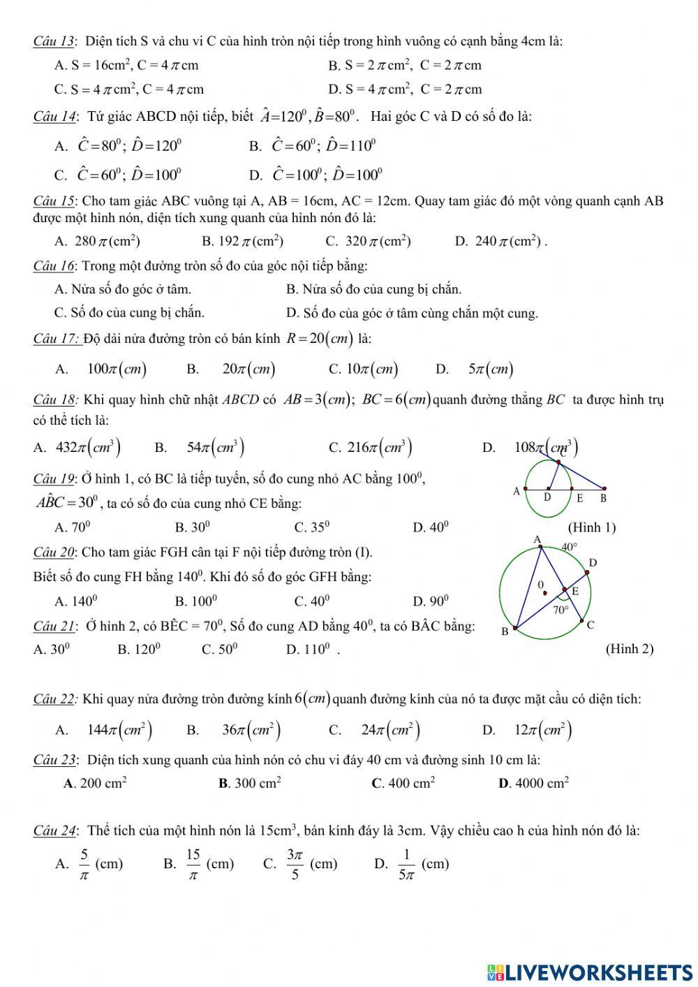Đề ôn tập Toán 9 (1)