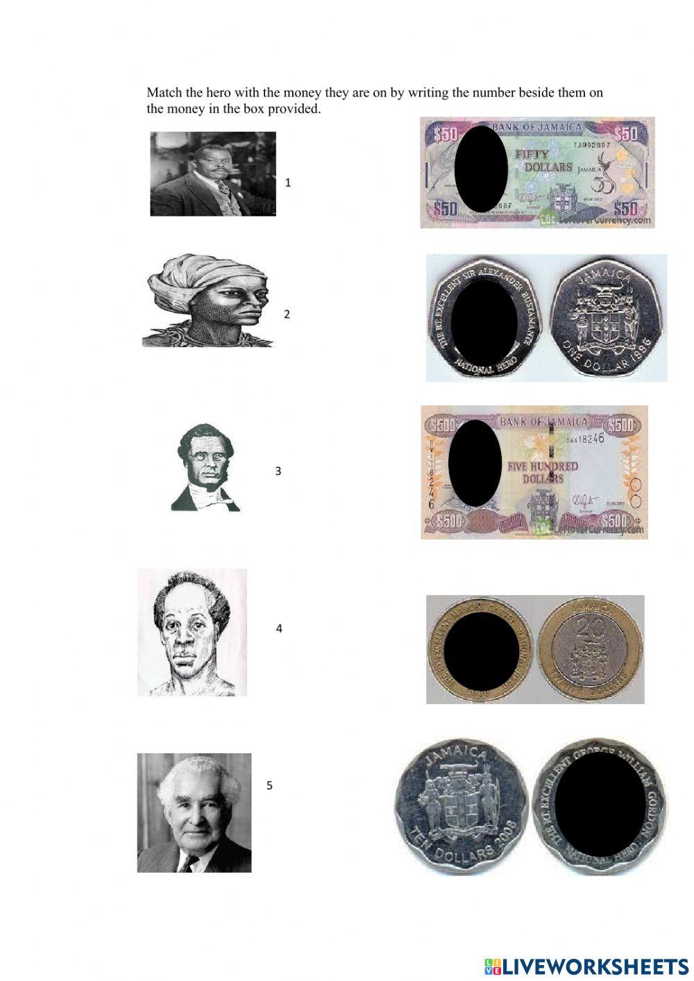 Jamaica National Heroes and Heroine Worksheet