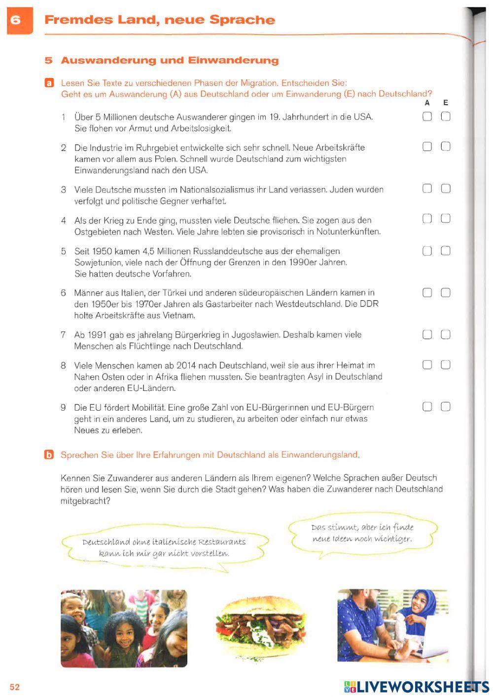 Auswanderung und Einwanderung