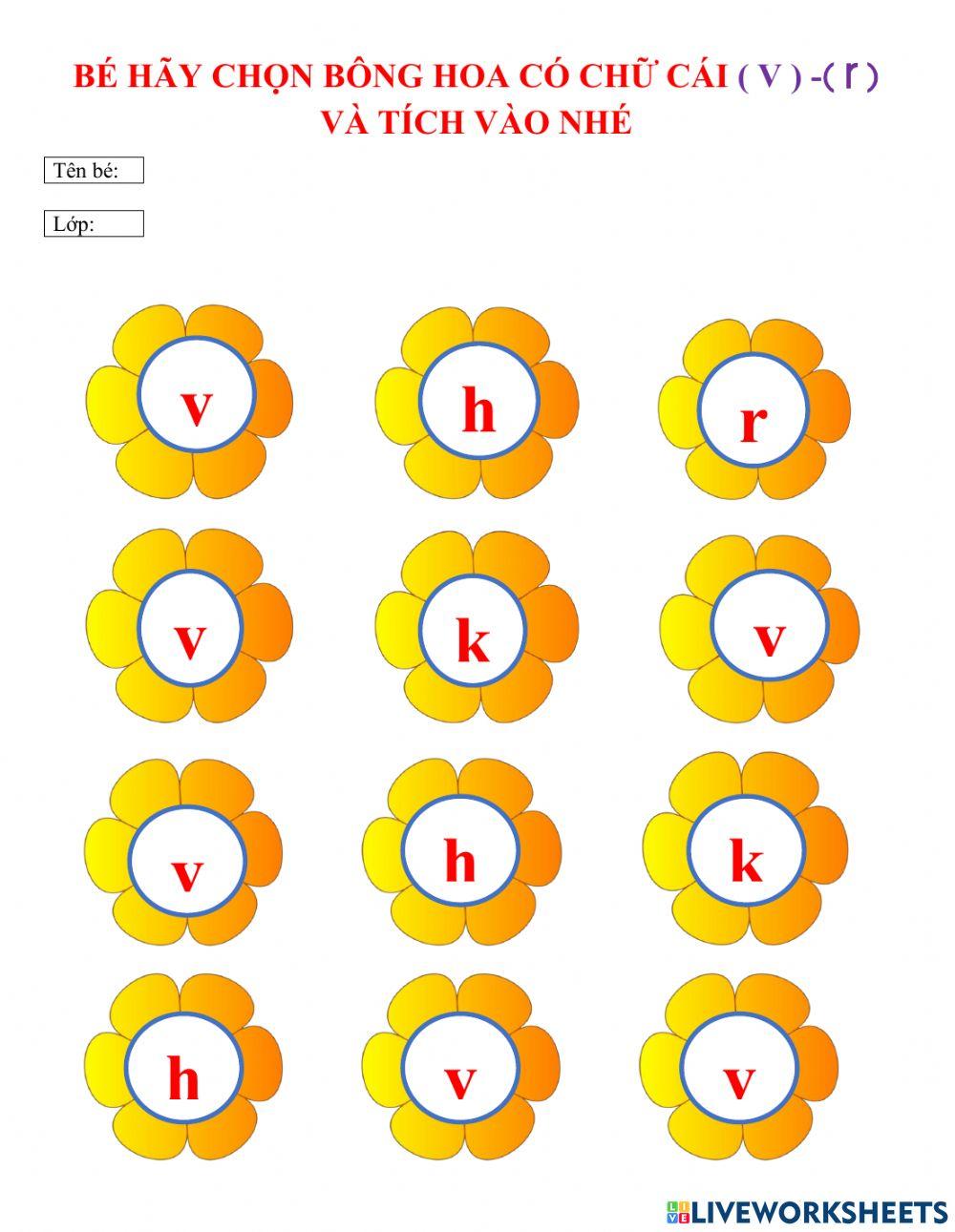Bài tập chữ cái