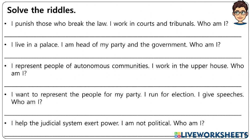 Spain's Political System Worksheets (1)