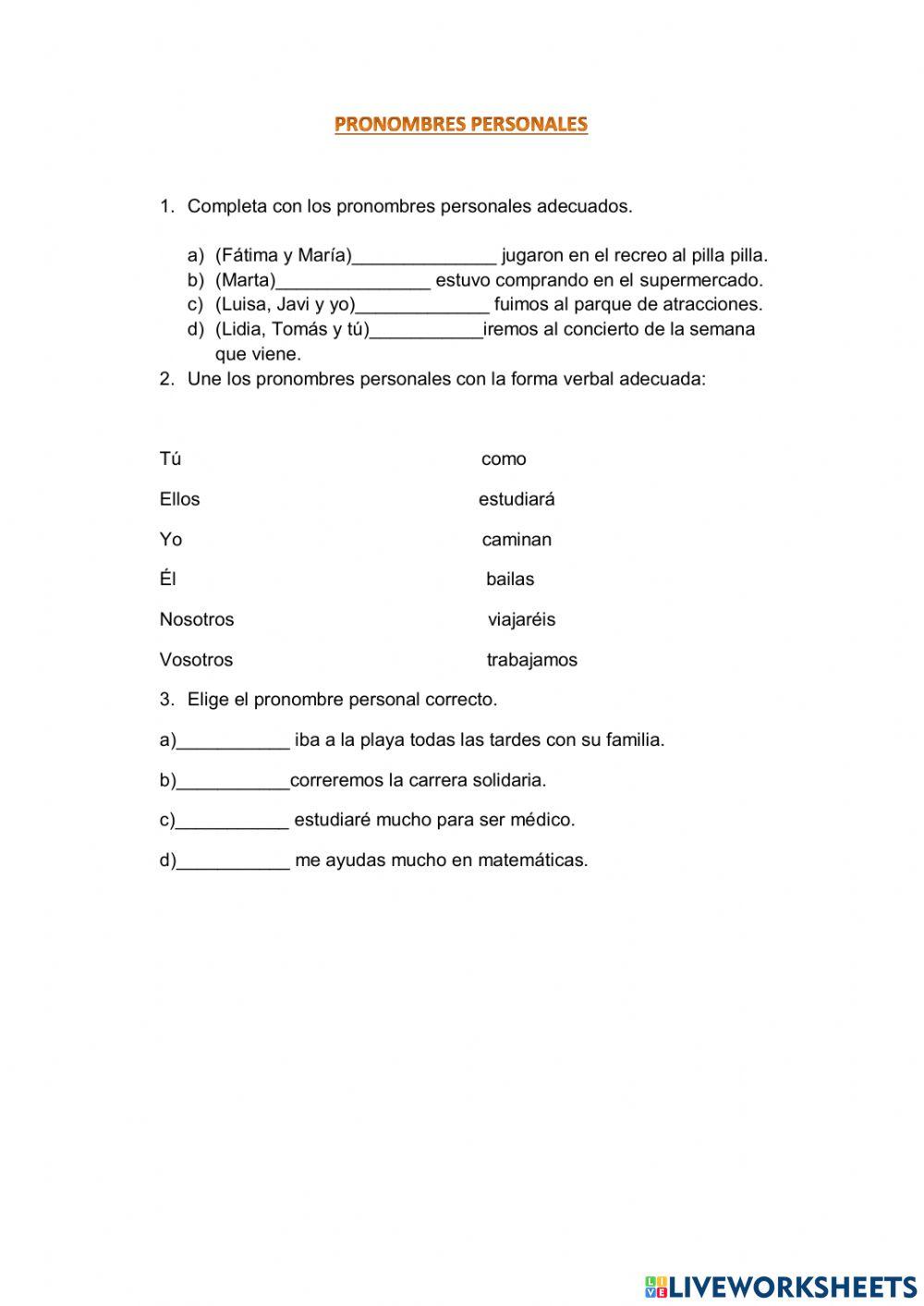 Pronombres personales