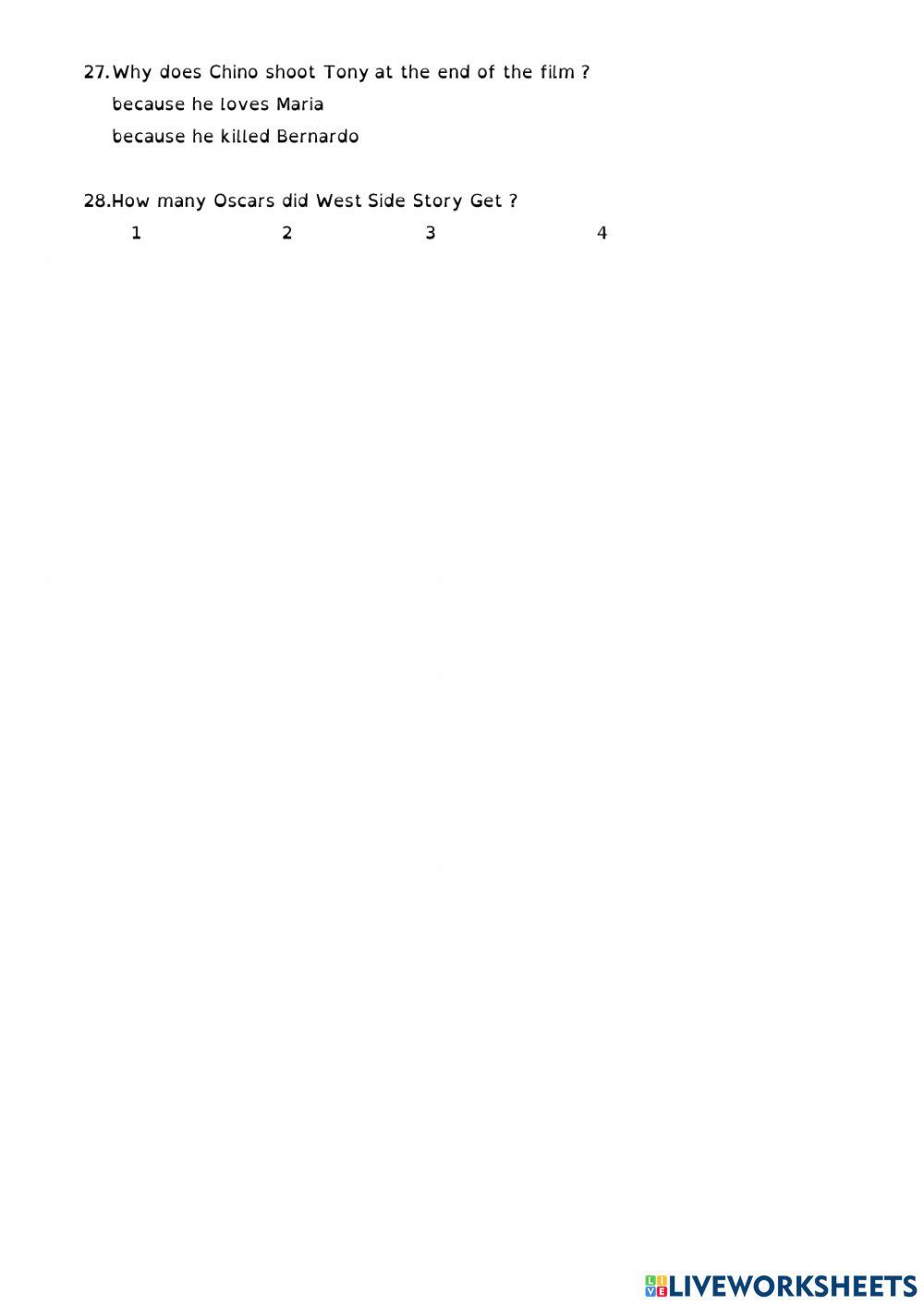 West side story 2021 quiz