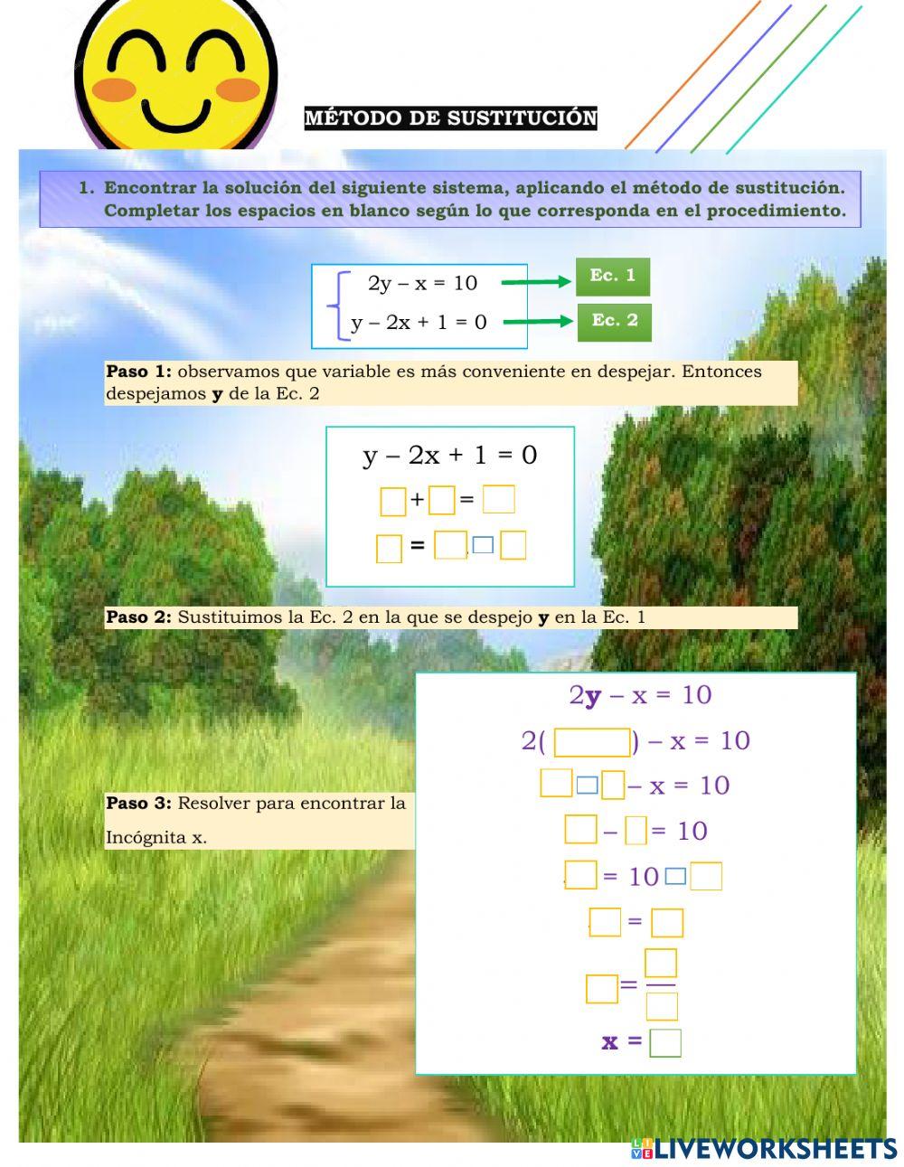 Sistema de ecuaciones 2x2