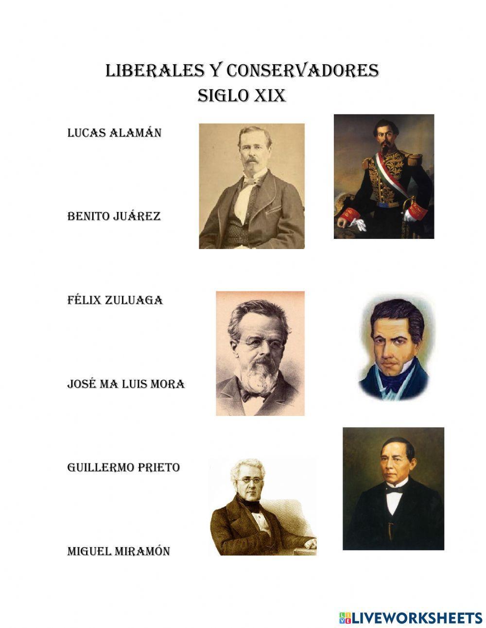 Liberales y Conservadores interactive activity Live