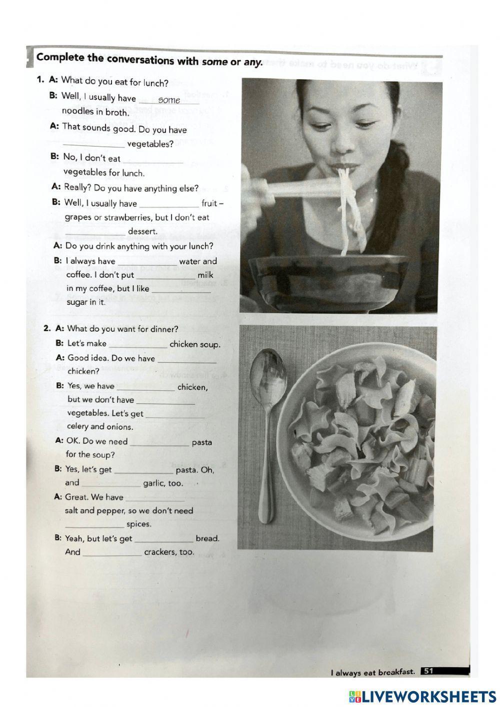 Workbook. I always eat breakfast 1.2