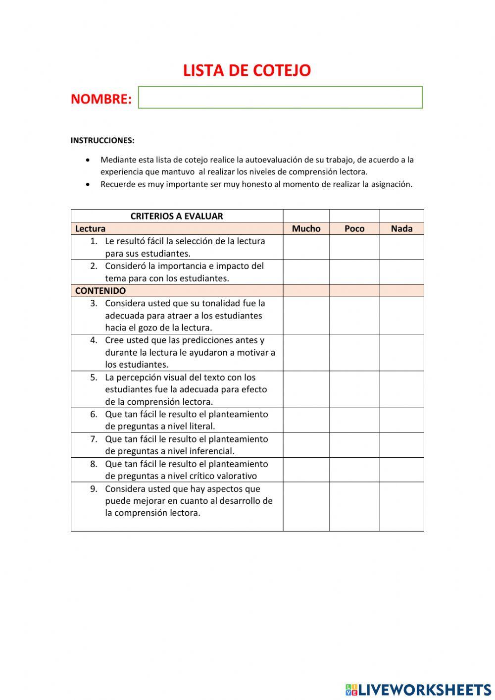 Niveles de Comprensión