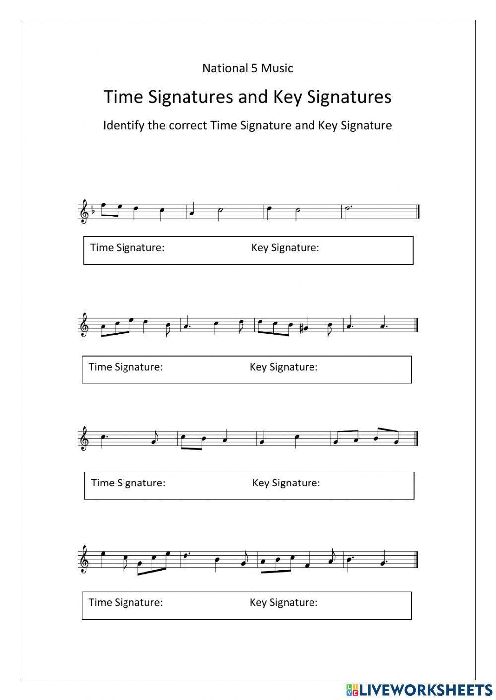 Time Signatures and Key Signatures