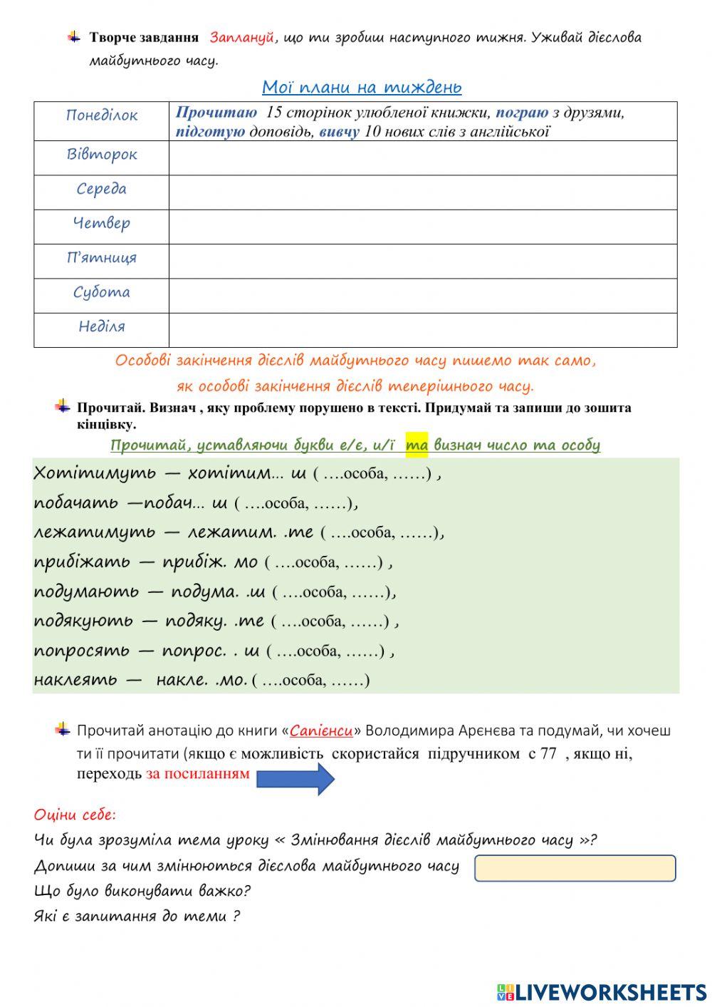 Змінювання дієслів майбутнього часу