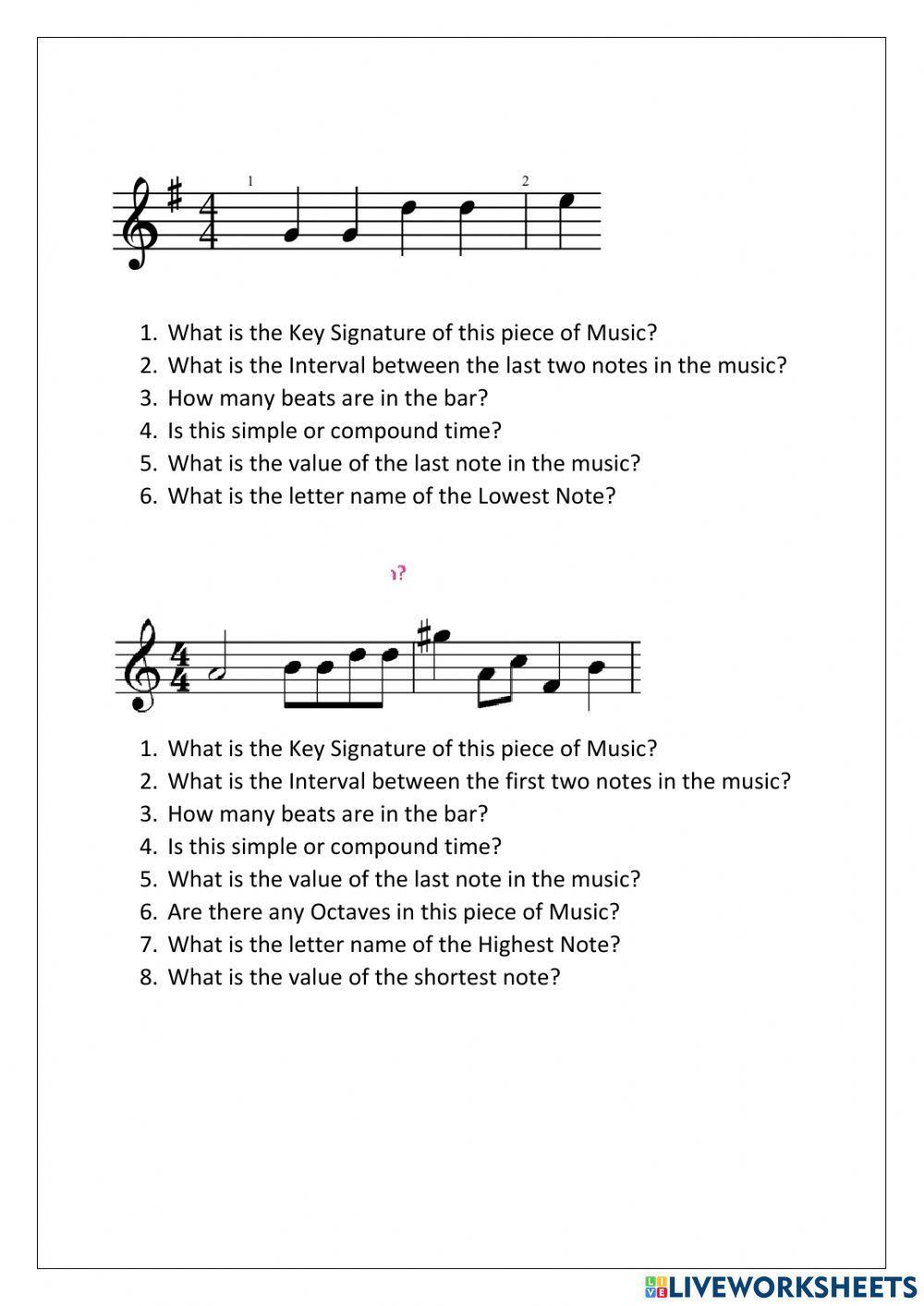 N5 Music Literacy Practice