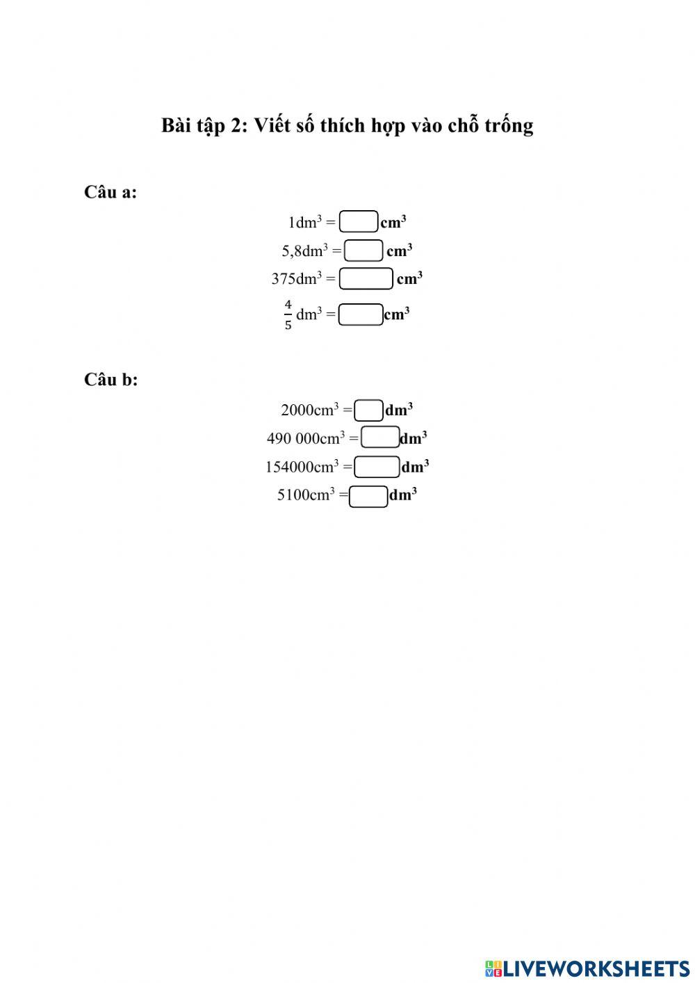 Đơn vị đo thể tích