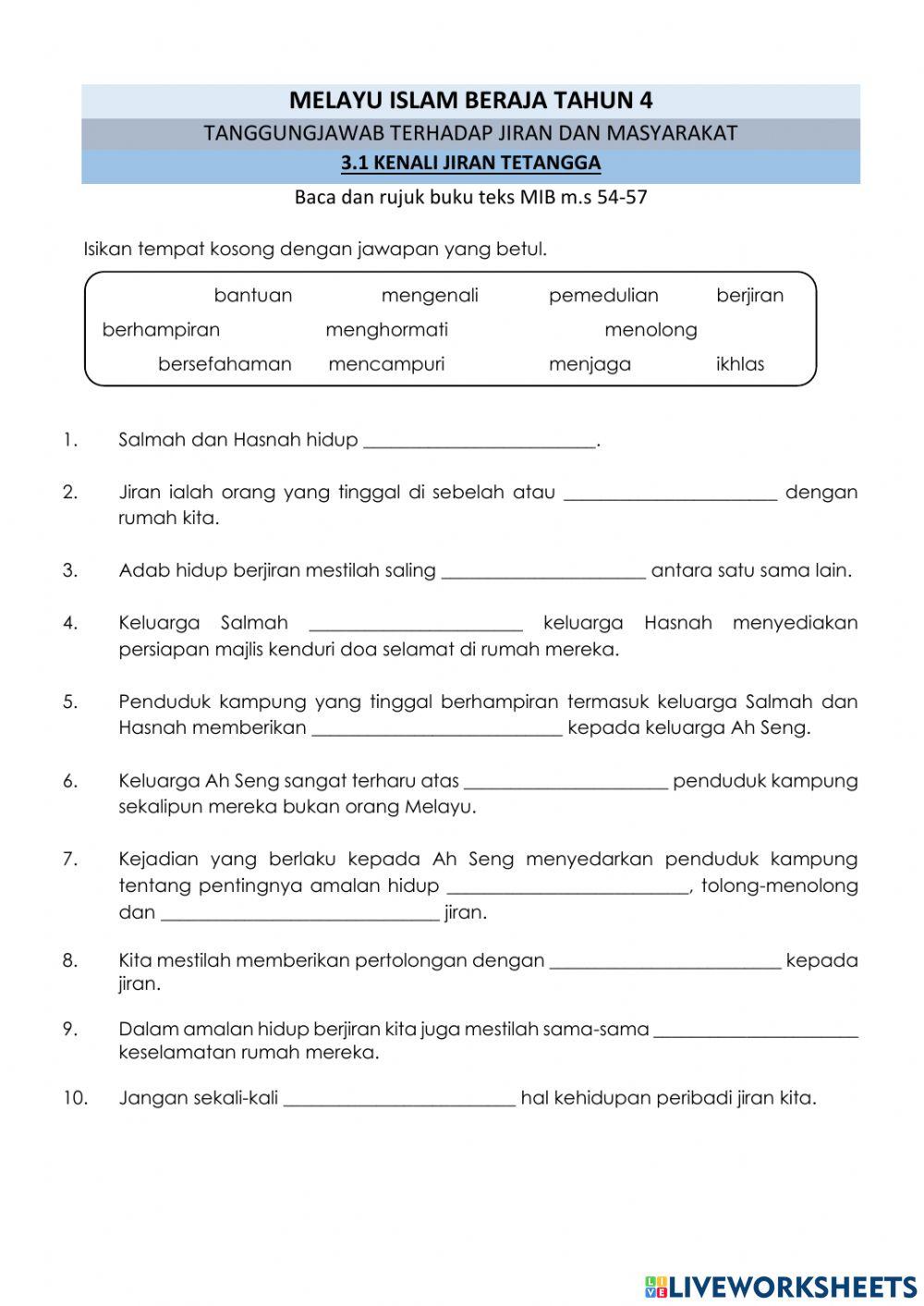 Tanggungjawab terhadap jiran dan masyarakat