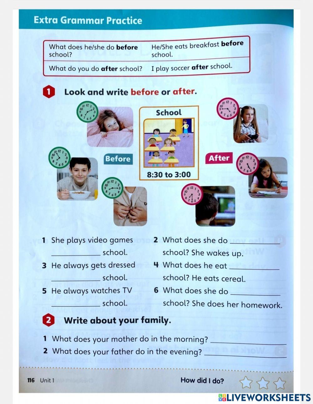 Before - After - Simple present