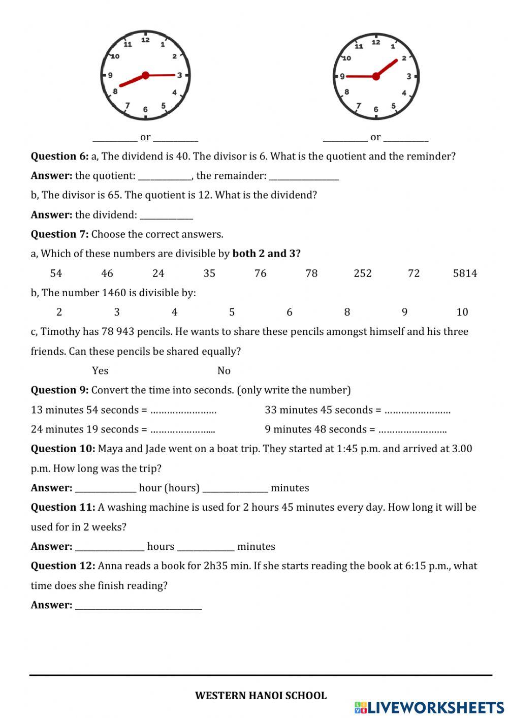 Revision for Midterm test 2