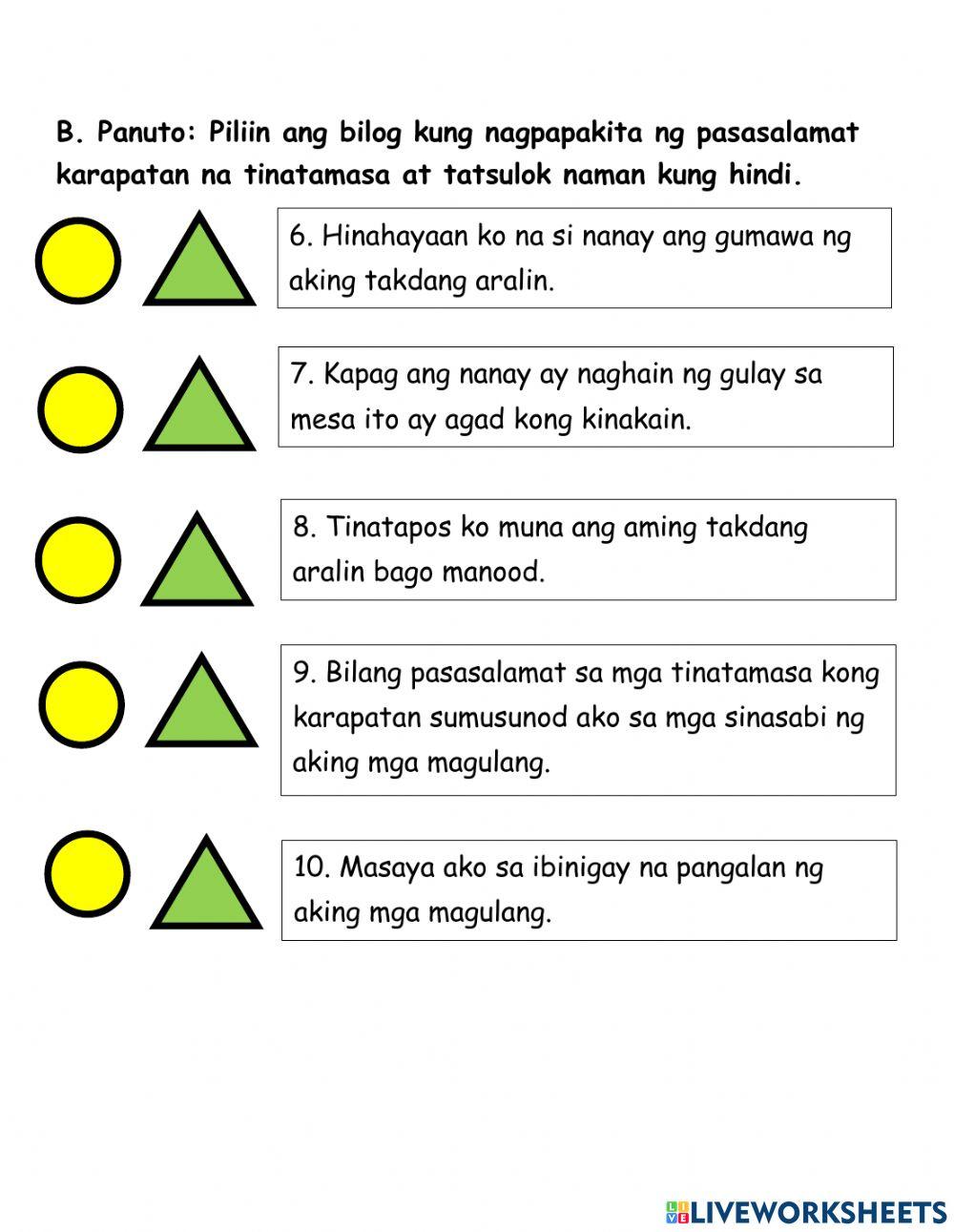 ESP - Mga Karapatang Tinatamasa