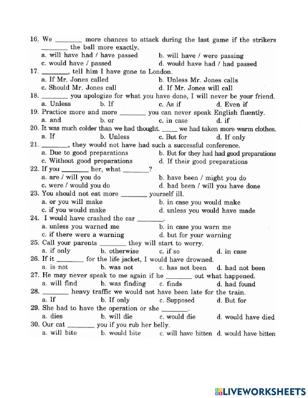 Conditional sentences