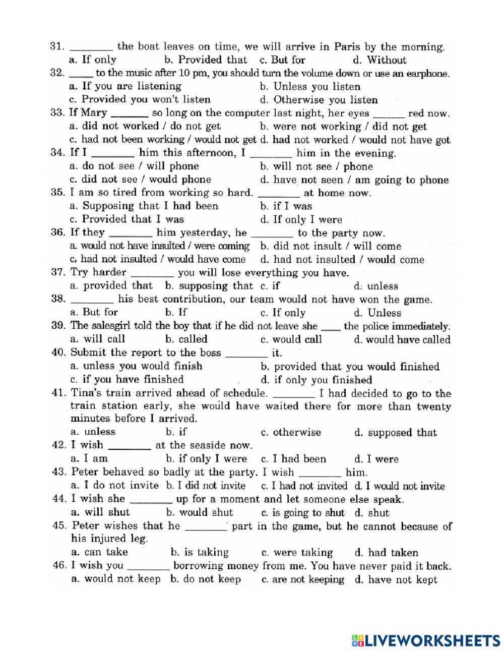 Conditional sentences