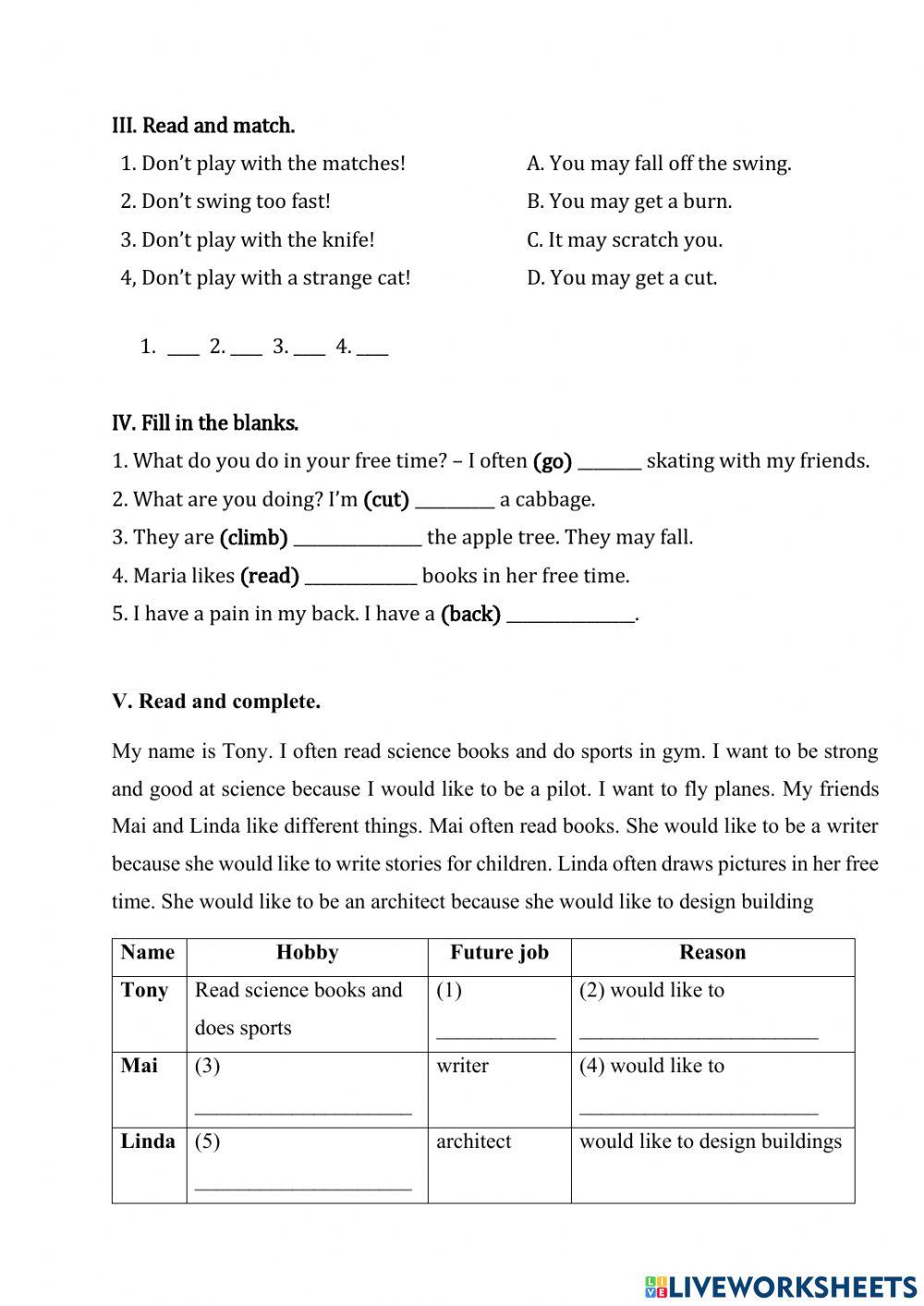 Grade 5 - 2nd Mid-Term Test