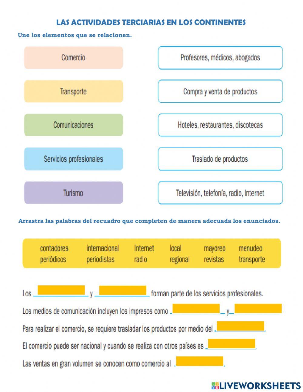 Actividades terciarias