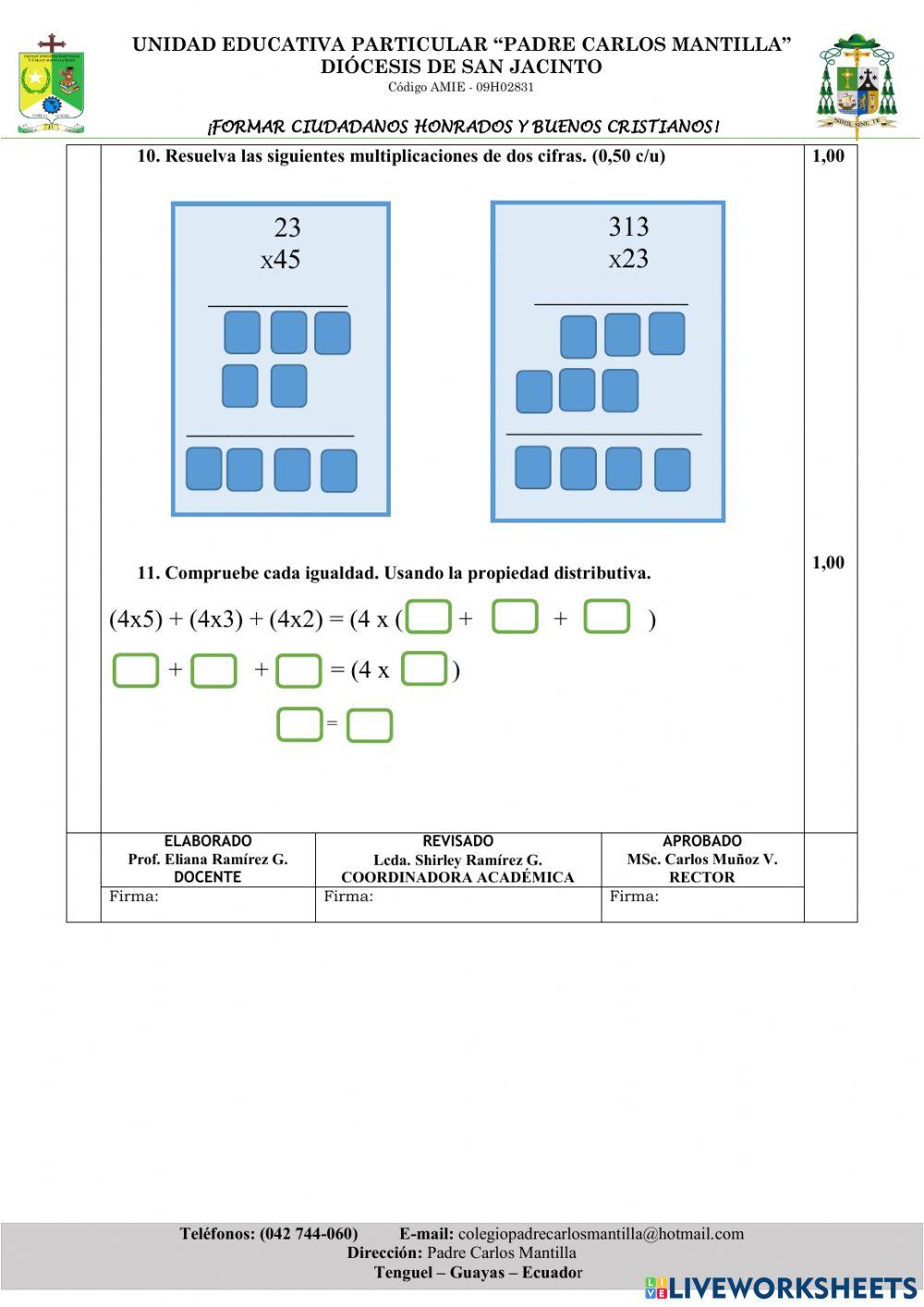Quimestral matematica