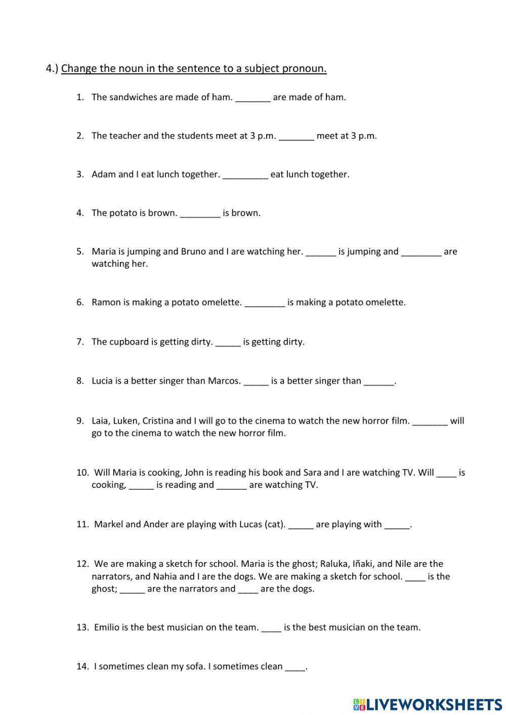 Review pronouns unit 2