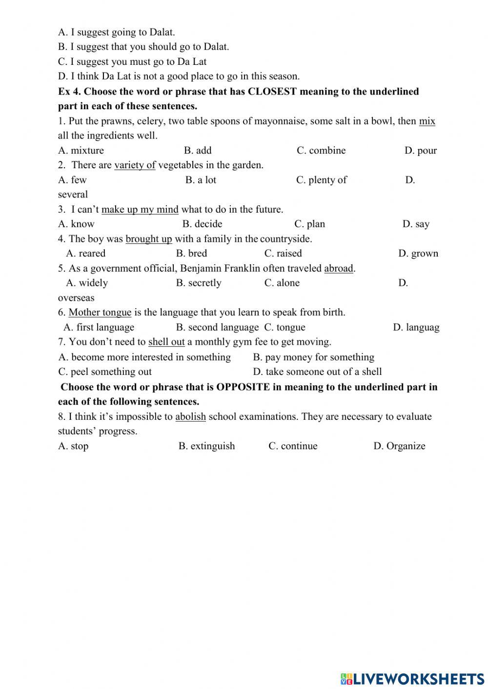 Grade 9- Midterm test 2