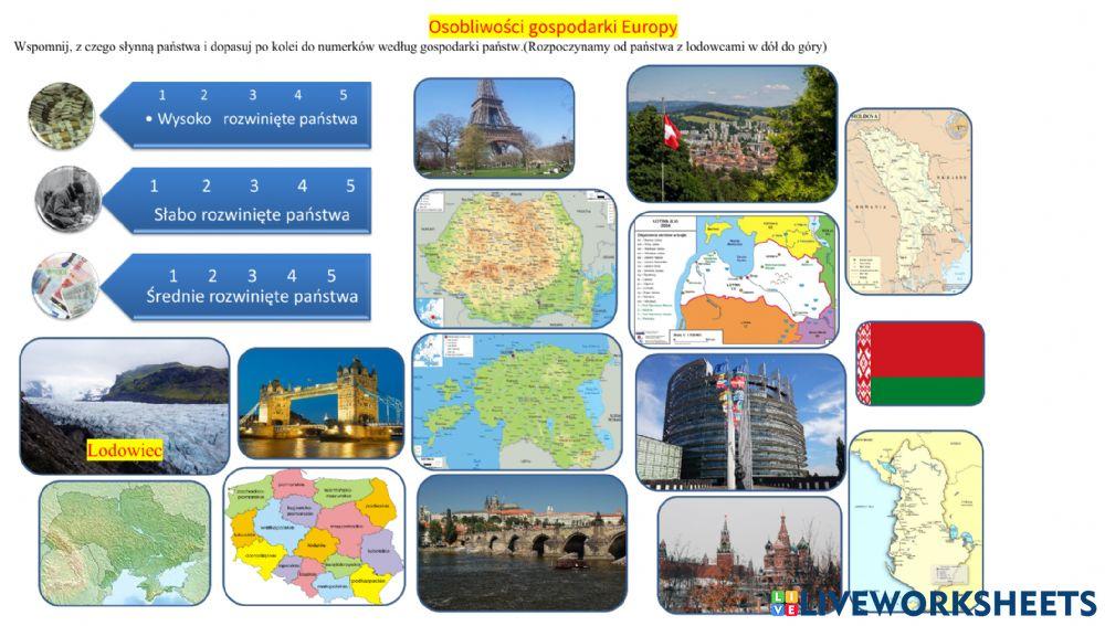Osobliwości gospodarki Europy