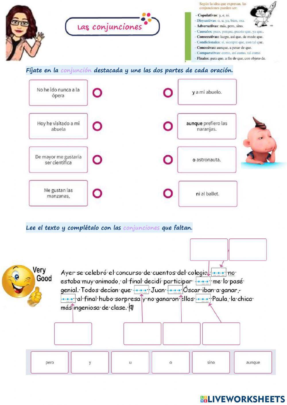 Adverbio, Preposiciones y Conjunciones