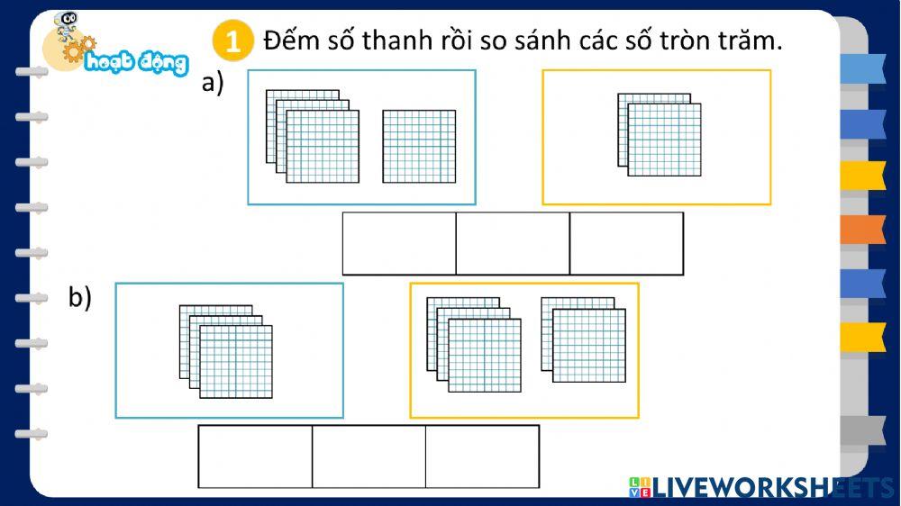 So sách các số tròn trăm, tròn chục