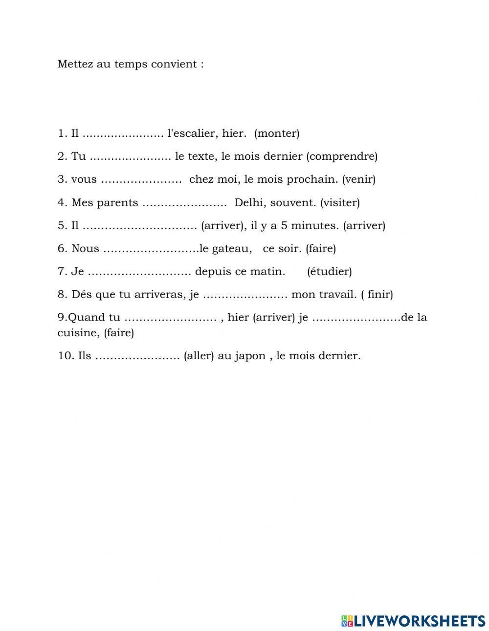 Mettez au temps convient