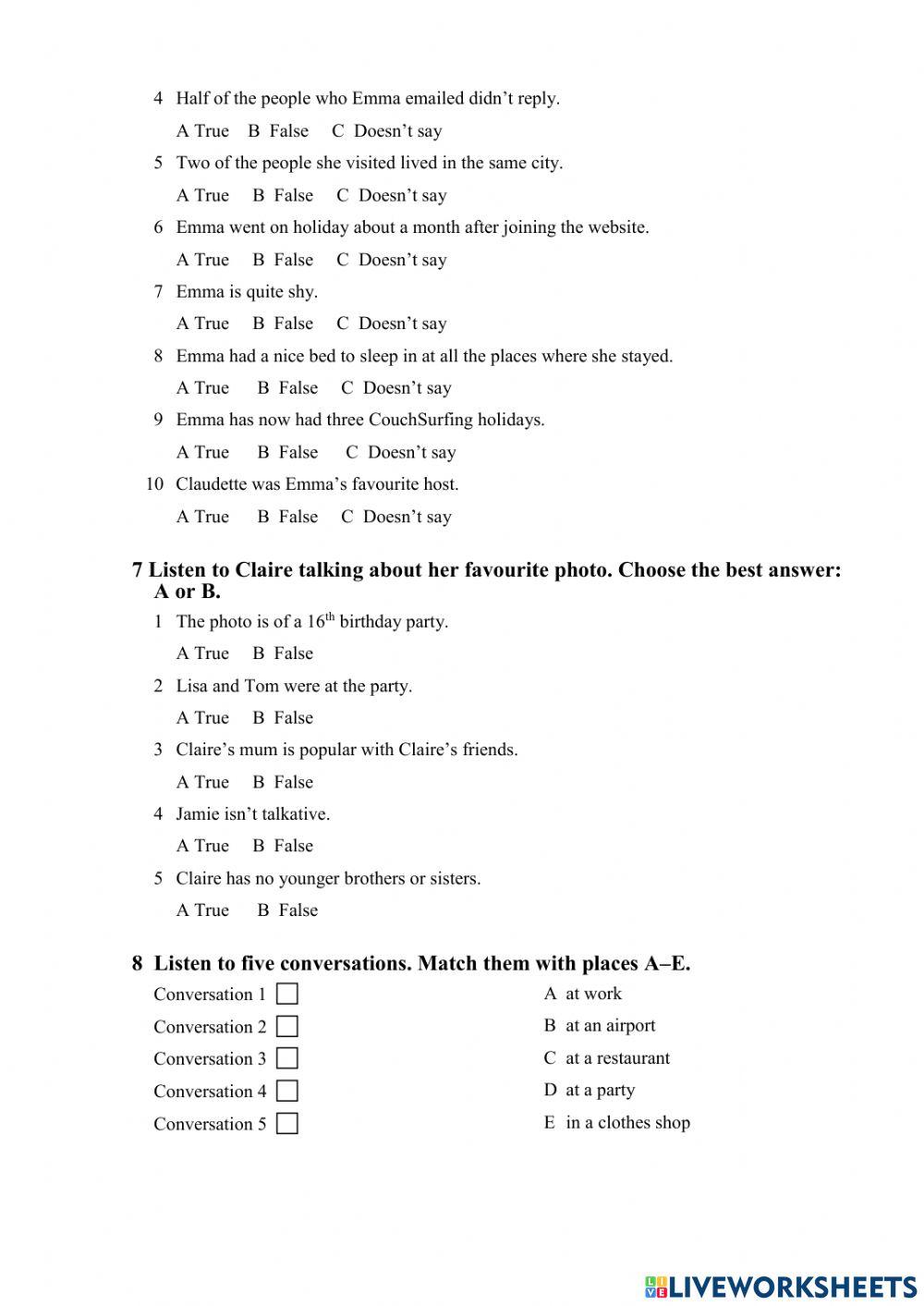 Final Test Spoken PI Part 1 (4th edition)
