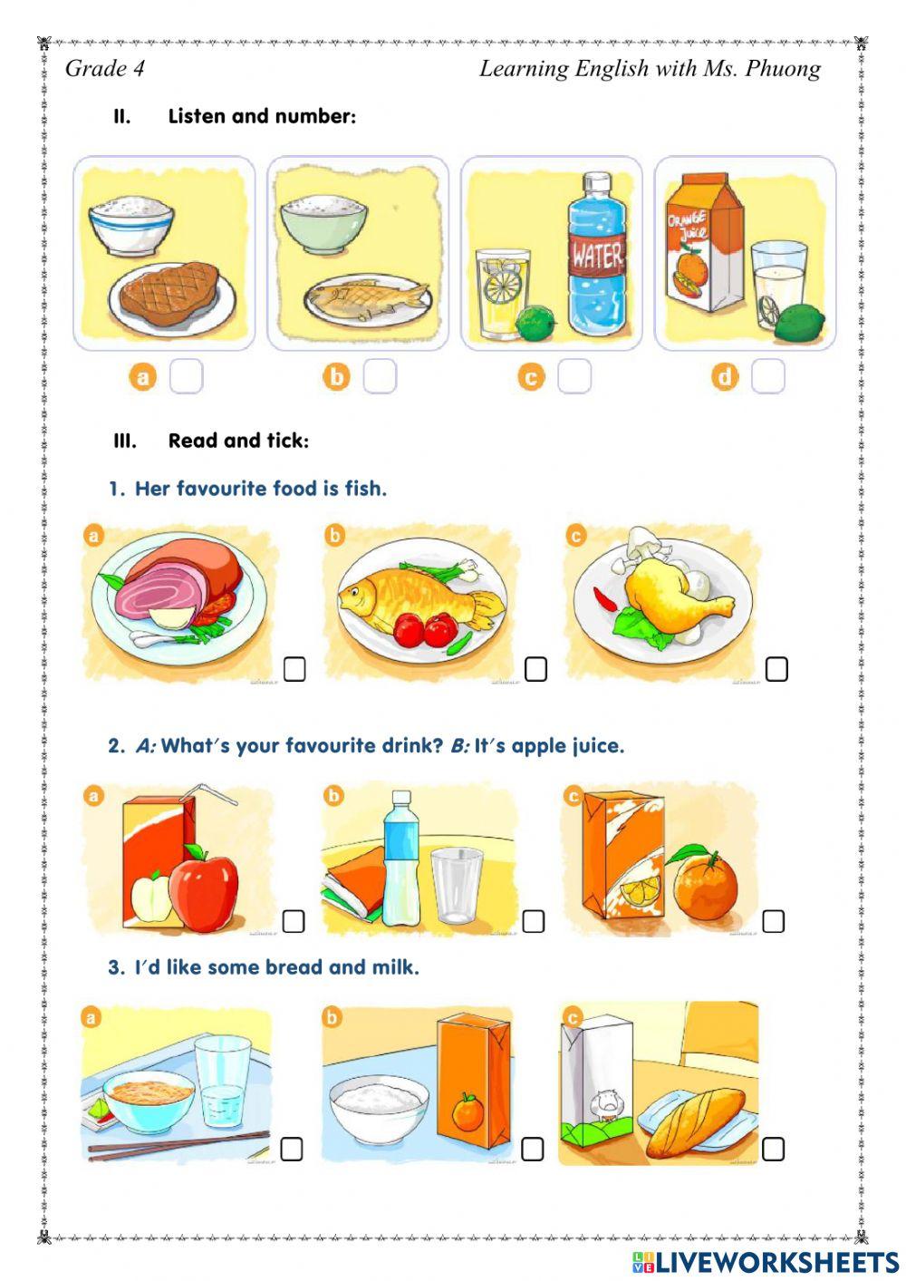 English 4 - Unit 13 - Would you like some milk?