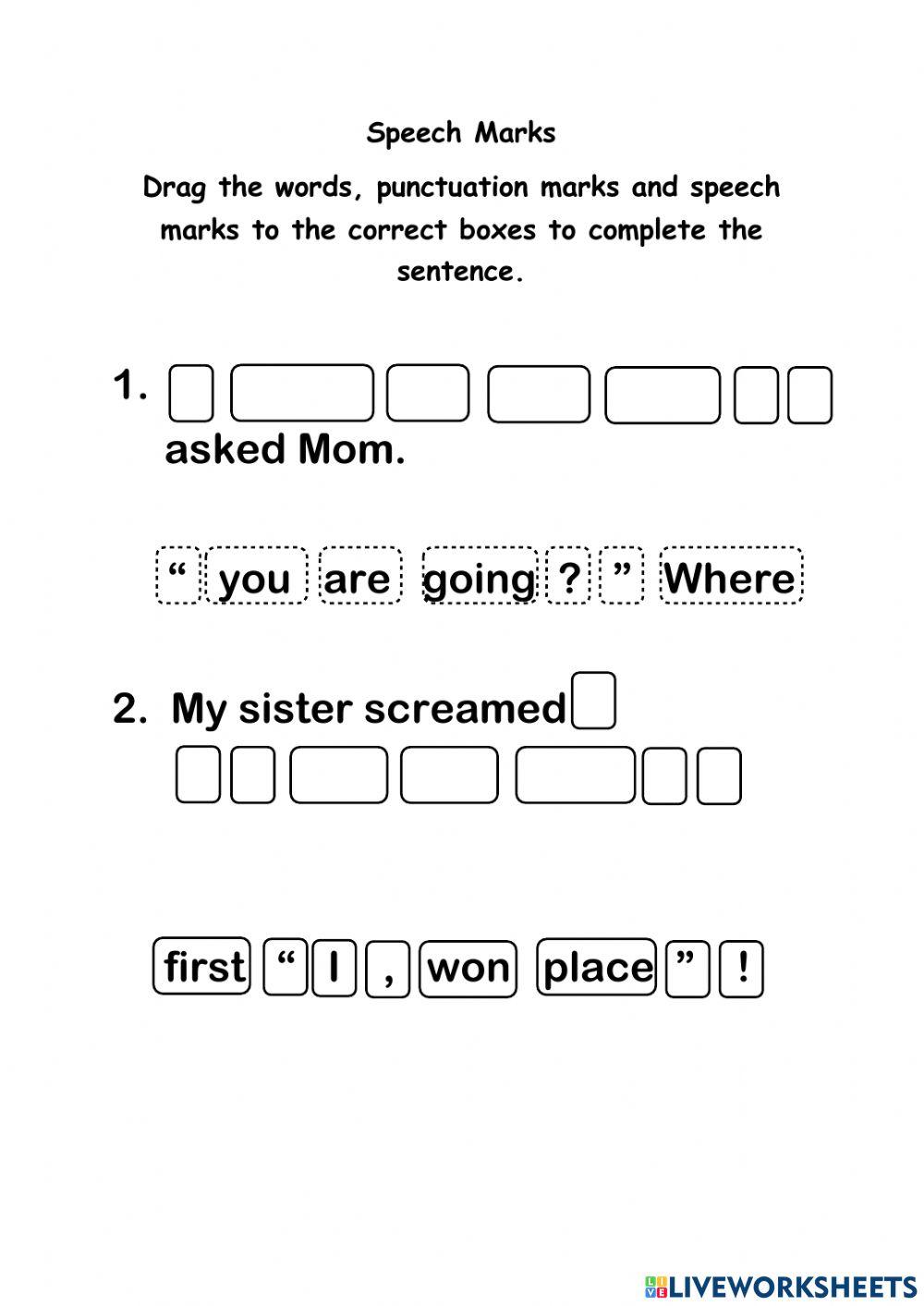 Speech Marks (Drag and Drop)