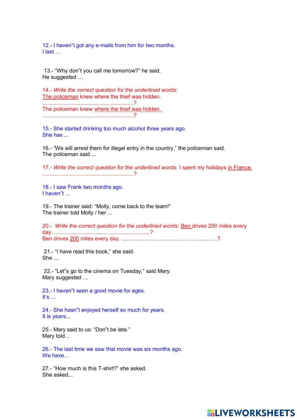 Rephrasing Selectividad