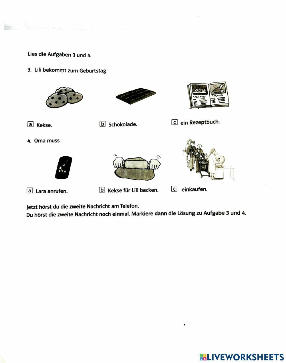 Die Deutschprofis A2.1 Test 2 online exercise for | Live Worksheets