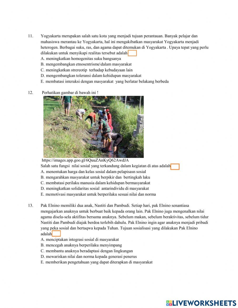 Latihan soal tphbs antropologi