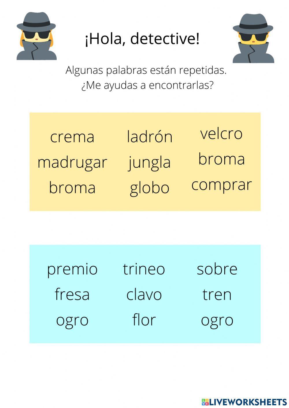 Velocidad lectora - sílabas trabadas