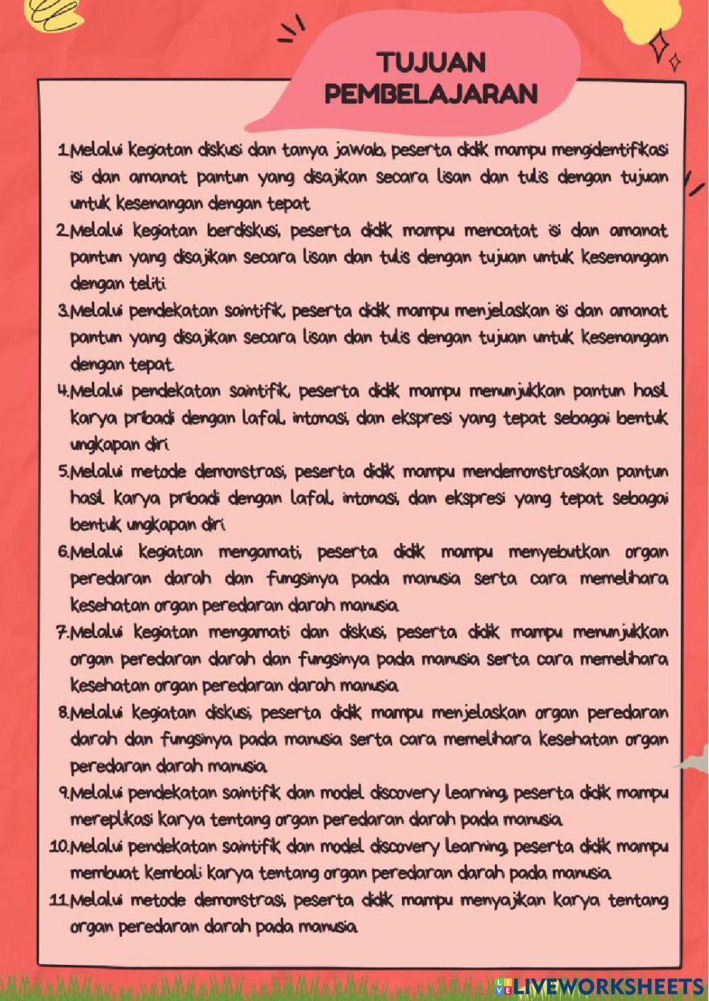 LKPD BAHASA INDONESIA PANTUN KD.3.6 dan 4.6
