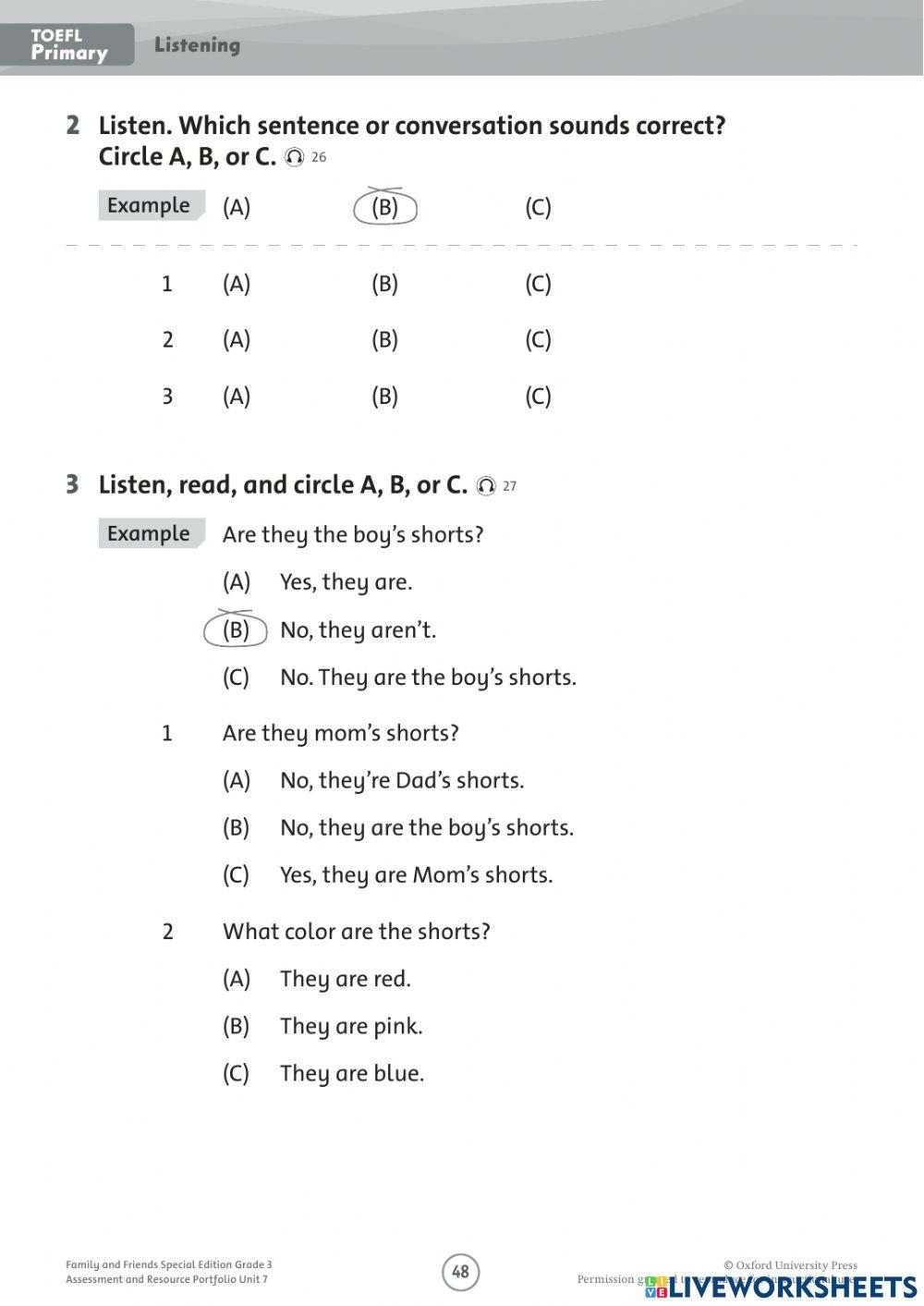 Extra Activities Unit 7